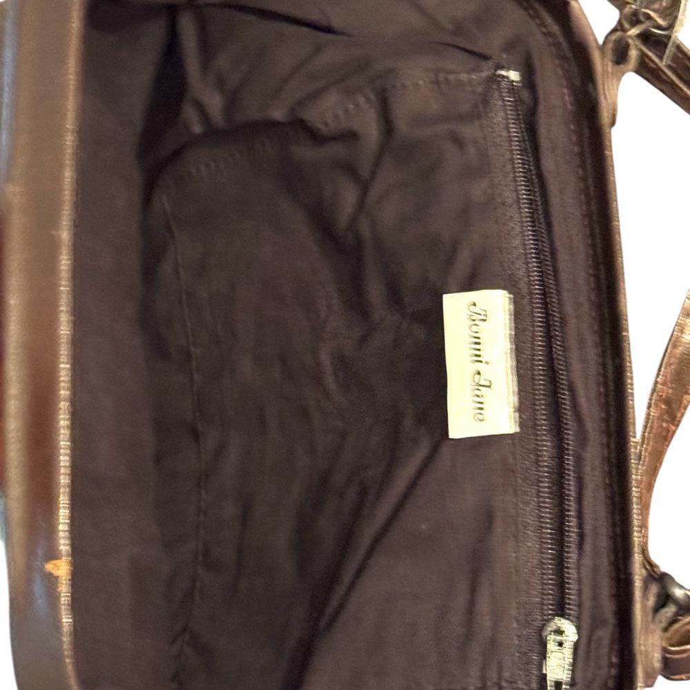 Vintage 1970s Brown Leather fancy shoulder bag - Picture 8 of 8